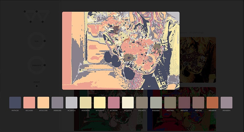 Exemple de palette de couleurs générée par "Color Wheel"