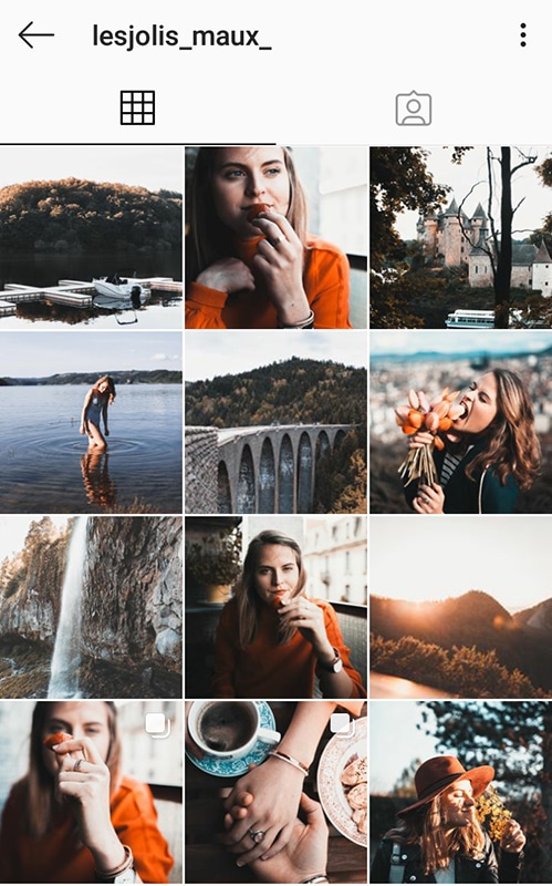 Feed Instagram "filtre photo unique" de Les Jolis Maux