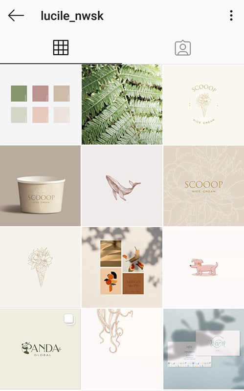 Feed Instagram minimaliste de Lucile Nwsk Design
