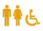 Pictogramme d'homme, de femme et de personne en situation de handicap