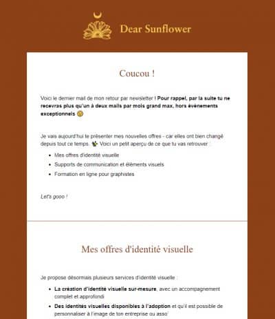 Modèle de haut de newsletter par Dear Sunflower