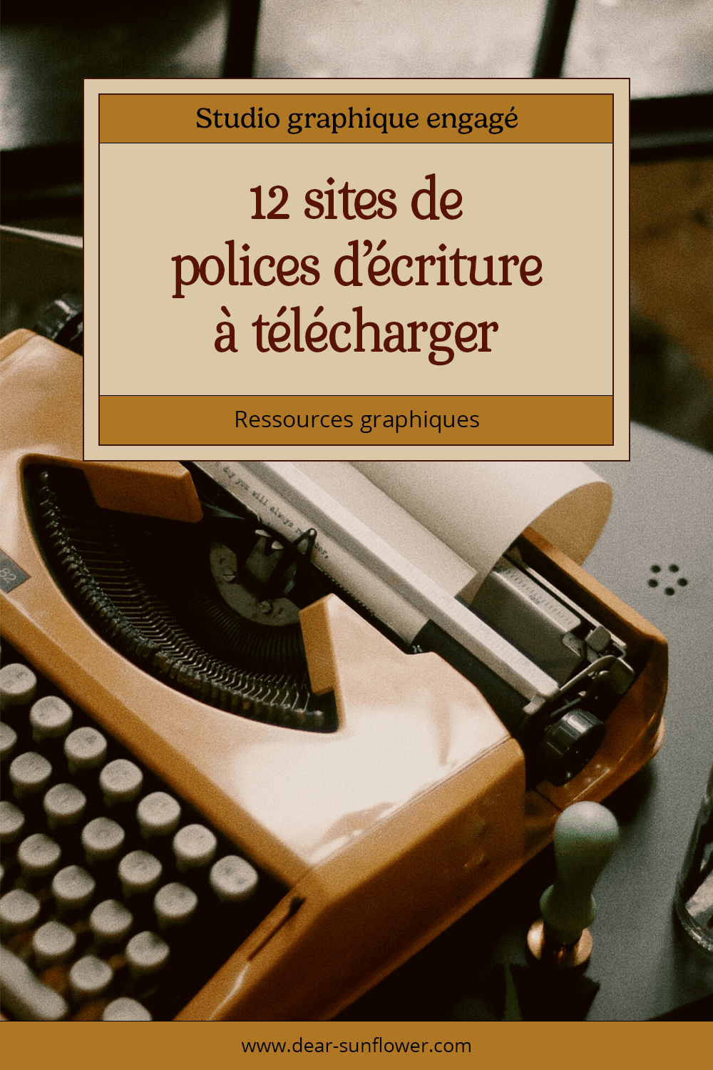 Épingle Pinterest pour l'article de blog "12 sites de polices d'écriture à télécharger"
